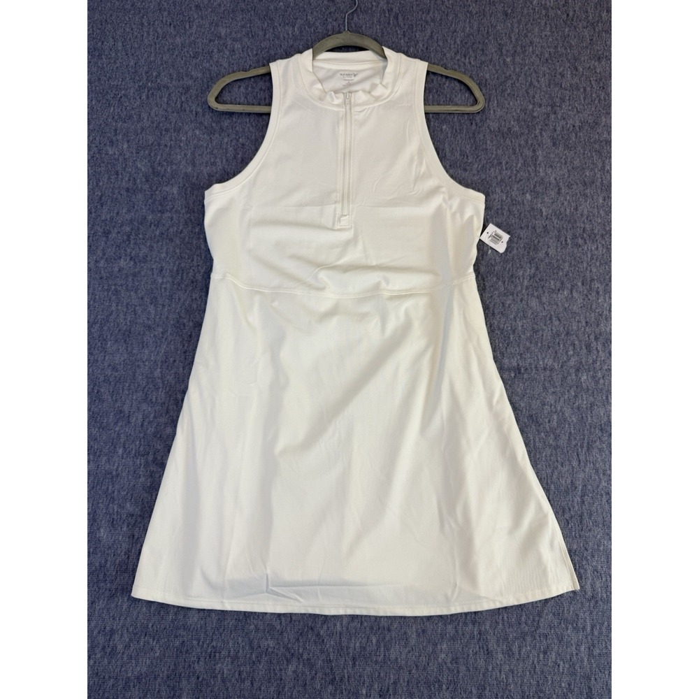 Old Navy Womens Powersoft Go Dry White Tennis Dress Size M  Summer Outdoors